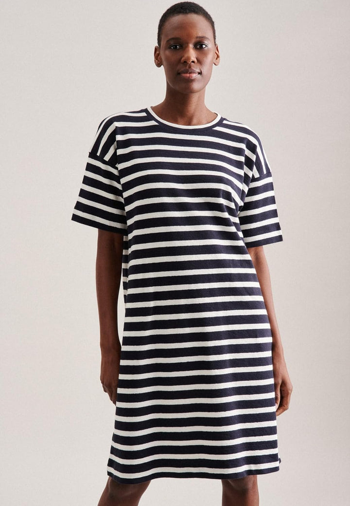 Seidensticker Damen Regular Fit Blusenkleid Kurzarm Kleid 34 Dunkelblau, 34 Dunkelblau