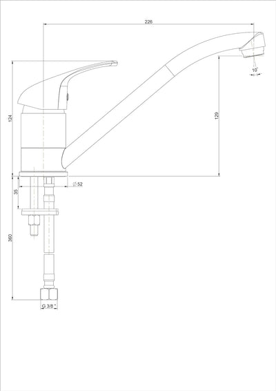 Paini AM10017 Einloch-Spülbecken Koaxial-Beere, verchromt