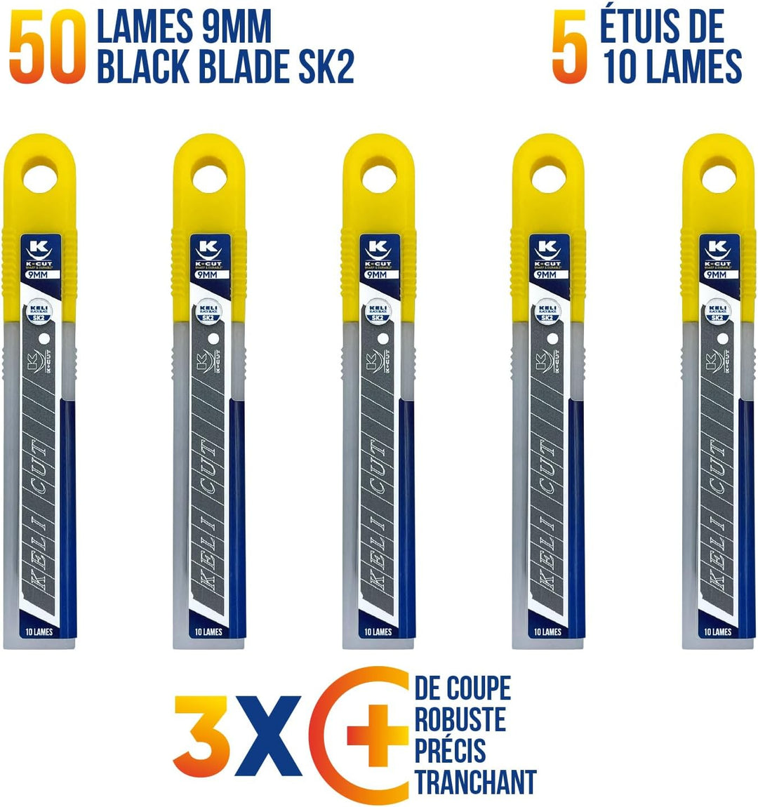 Satz Abbrechklingen BLACK BLADE SK2-3-mal längere Lebensdauer, Lasergravur, Kisten mit 10 Klingen (9