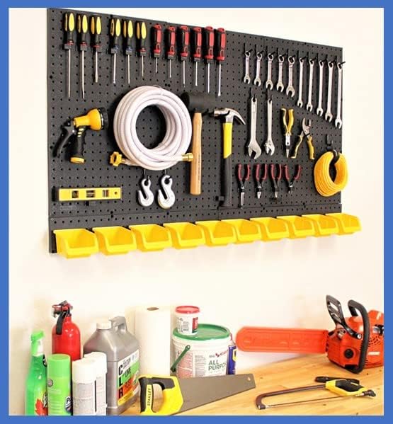 WallPeg Stecktafel, Garagen-Organisation – Wand-Aufbewahrungsset (PB-2 B) Stecktafel, Werkzeug-Organ