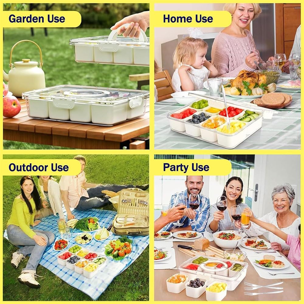 Camping Geschirr Set,Plastikgeschirr mit Edelstahl Campingbesteck,Unzerbrechliches Geschirr Set,Leic
