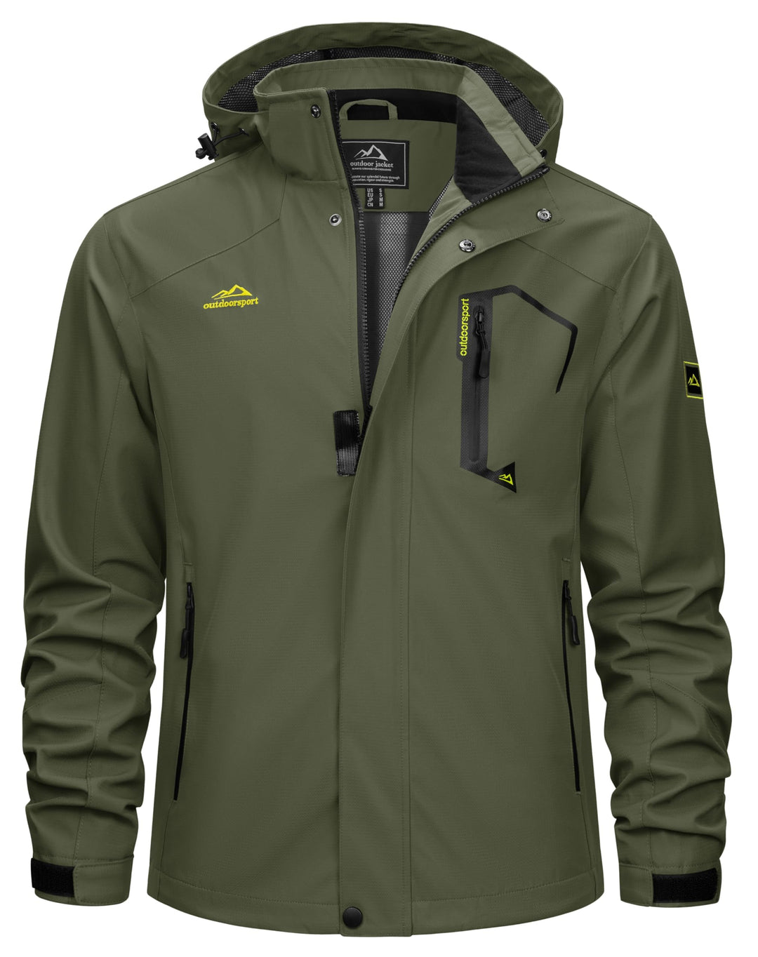 TACVASEN Herren Outdoorjacke Leicht Wasserabweisend Wanderjacke Übergangsjacke Funktionsjacke mit Ab