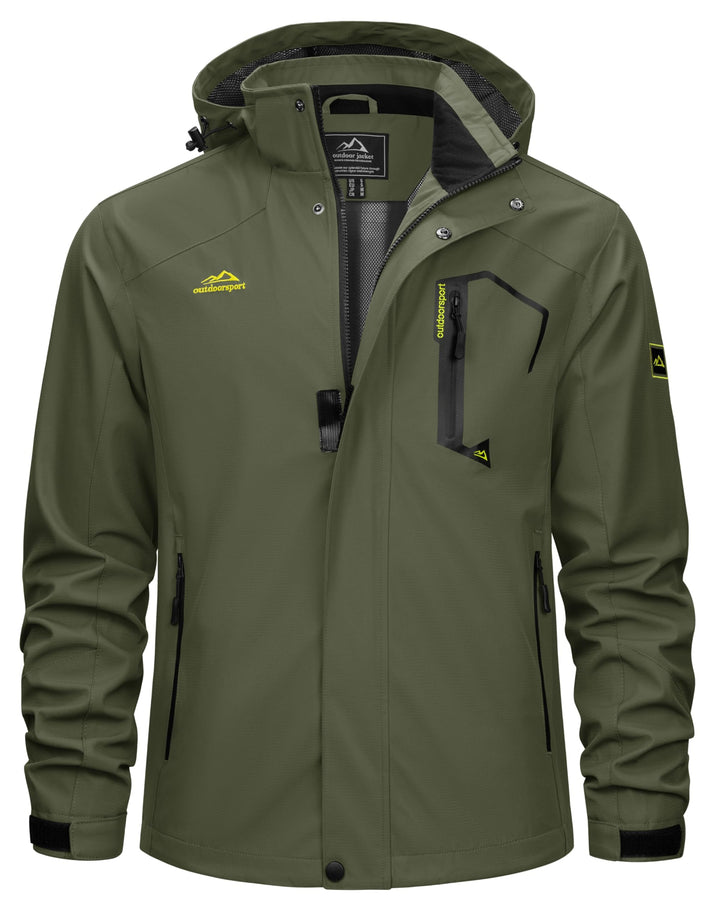 TACVASEN Herren Outdoorjacke Leicht Wasserabweisend Wanderjacke Übergangsjacke Funktionsjacke mit Ab