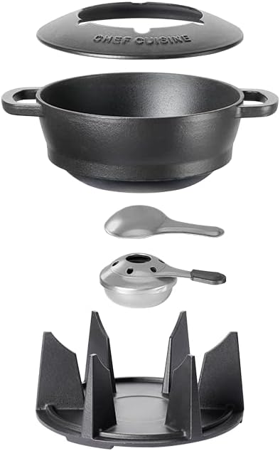 Chef Cuisine Gusseisen Fondueset, Fondue-Topf und Fondue-Gabeln für 6 Personen ca. 2,2 Liter