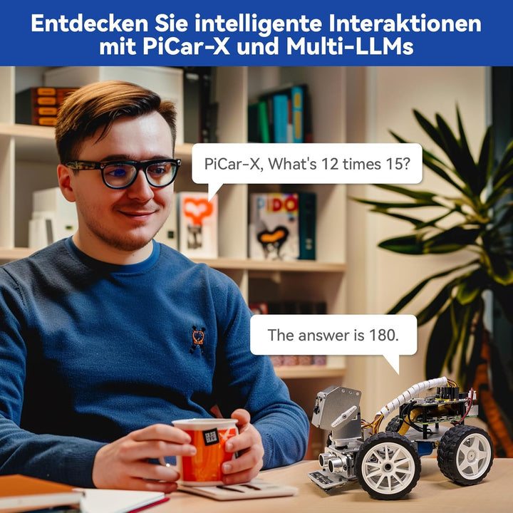 Picar-X AI Video Robot Car Kit für Raspberry Pi 5/4/3B+/3B, ChatGPT-4o Enabled mit Sprachsteuerung &