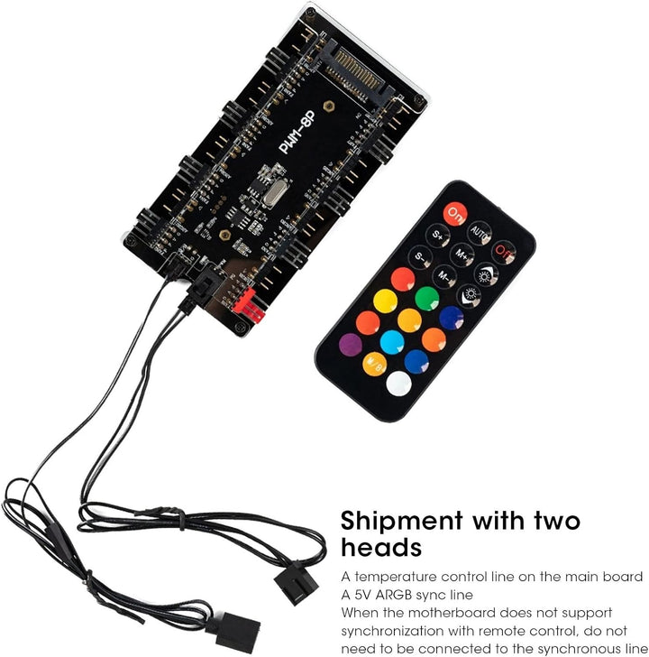 ARGB Controller argb controller fernbedienung PWM+ARGB Zwei in einem Gehäuse Lüfter Hub, 8 5 V3 Pin