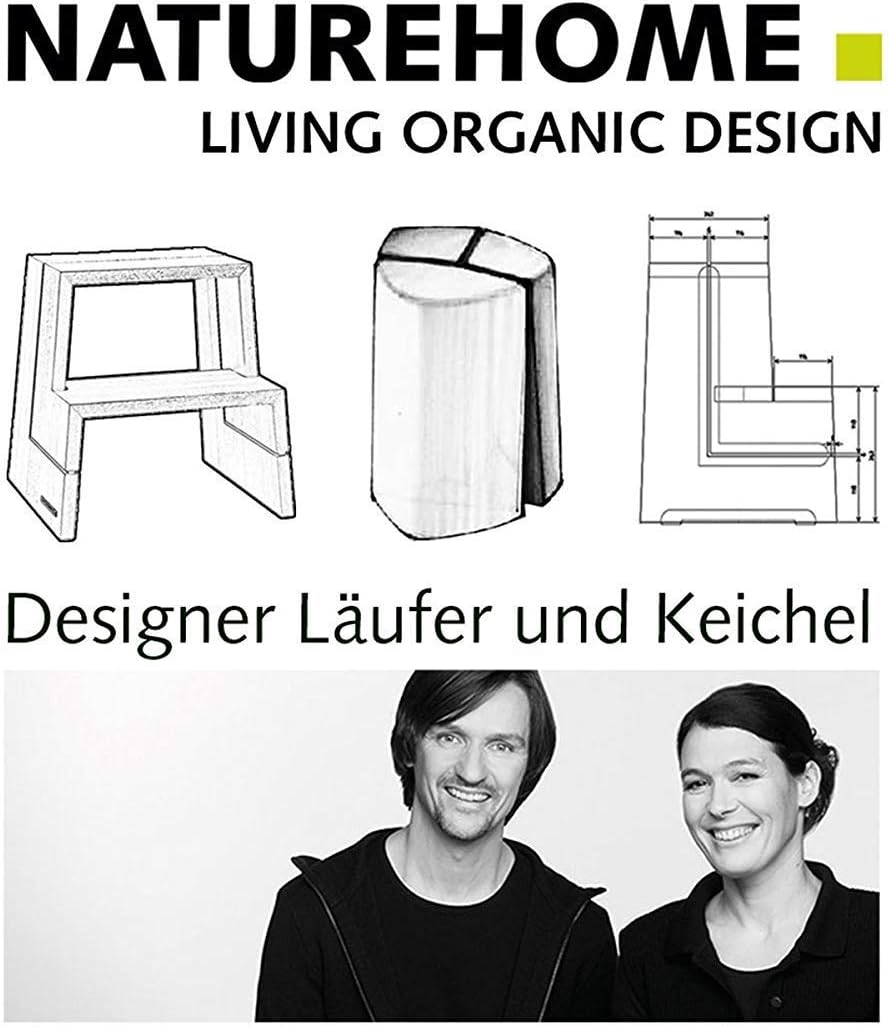 NATUREHOME Design Hocker Massivholz Nussbaum Natur geölt Sitzhocker Holz