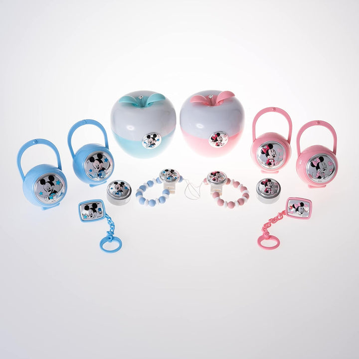 Disney Baby - Schnullerkette mit clip und Schnullerbox in Silber - perfekt als Geschenkidee zur Tauf