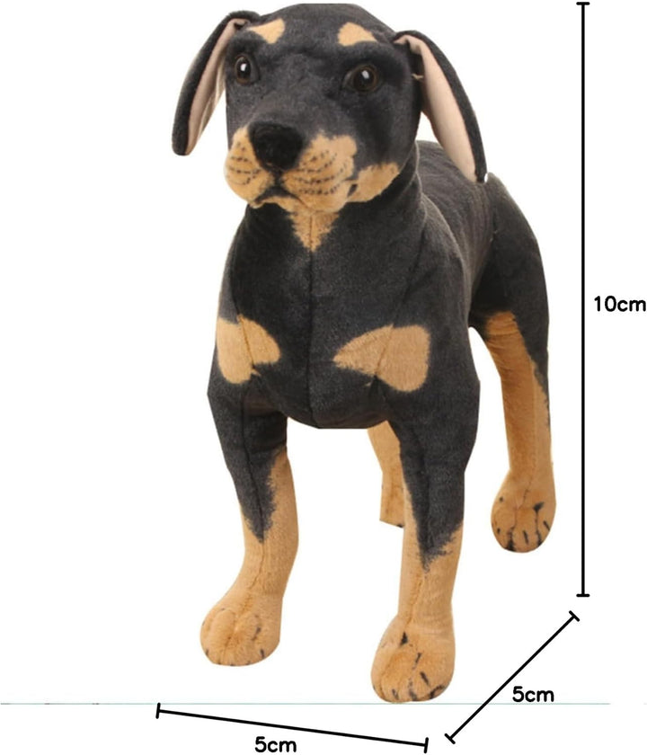 champracer Simuliertes Tier Hund Plüschtier lebensechter Rottweiler-Welpe Plüsch Stoffhund Plush Toy