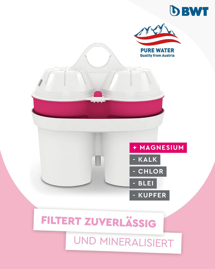 BWT - 814134 - Filterkartusche Magnesium Mineralized Water & Wasserfilter Vida Rosa 2,6L | Filter mi