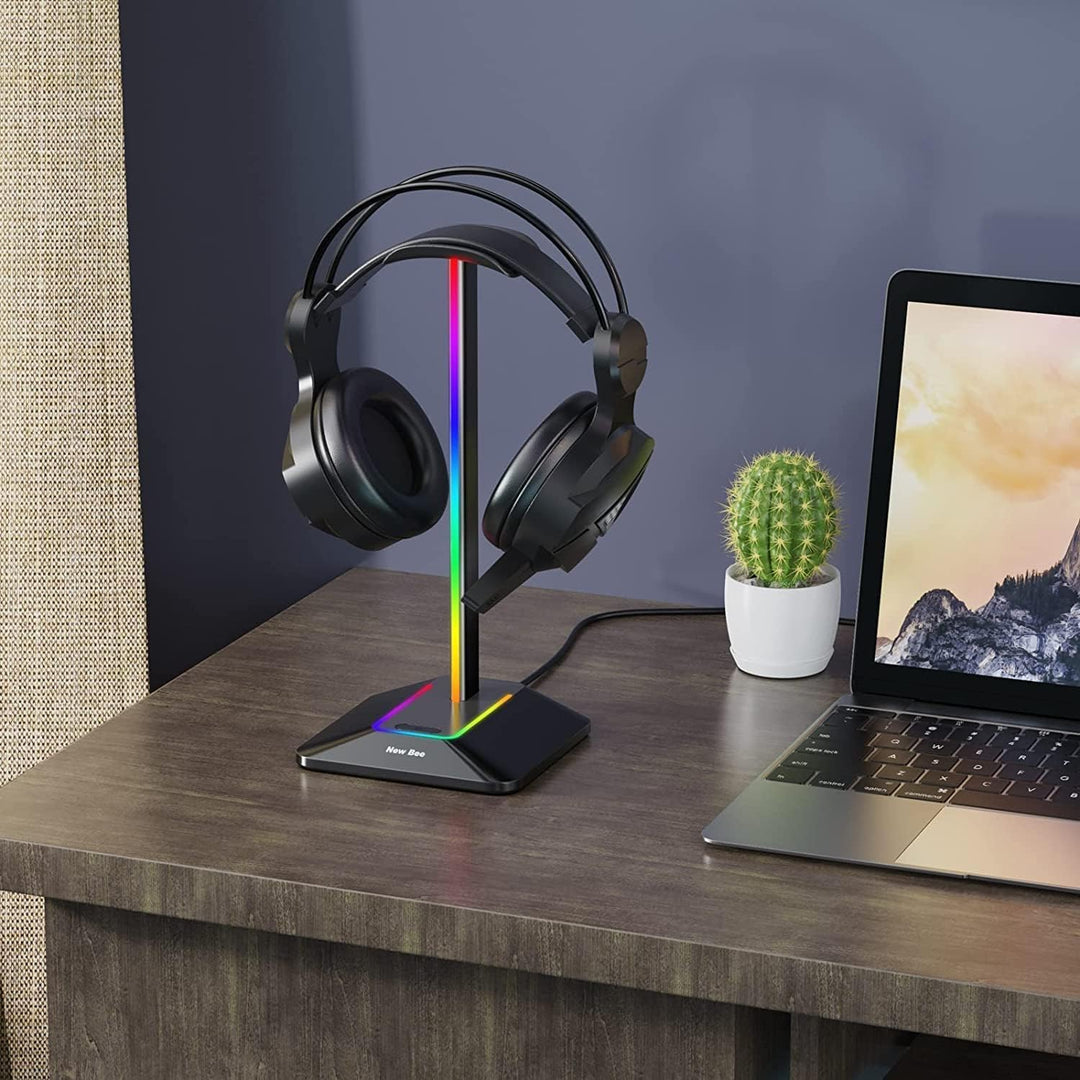 New bee RGB Kopfhörer Ständer,Gaming-Headset-ständer Headset Halterung Wireless Charge Kopfhörer Hal