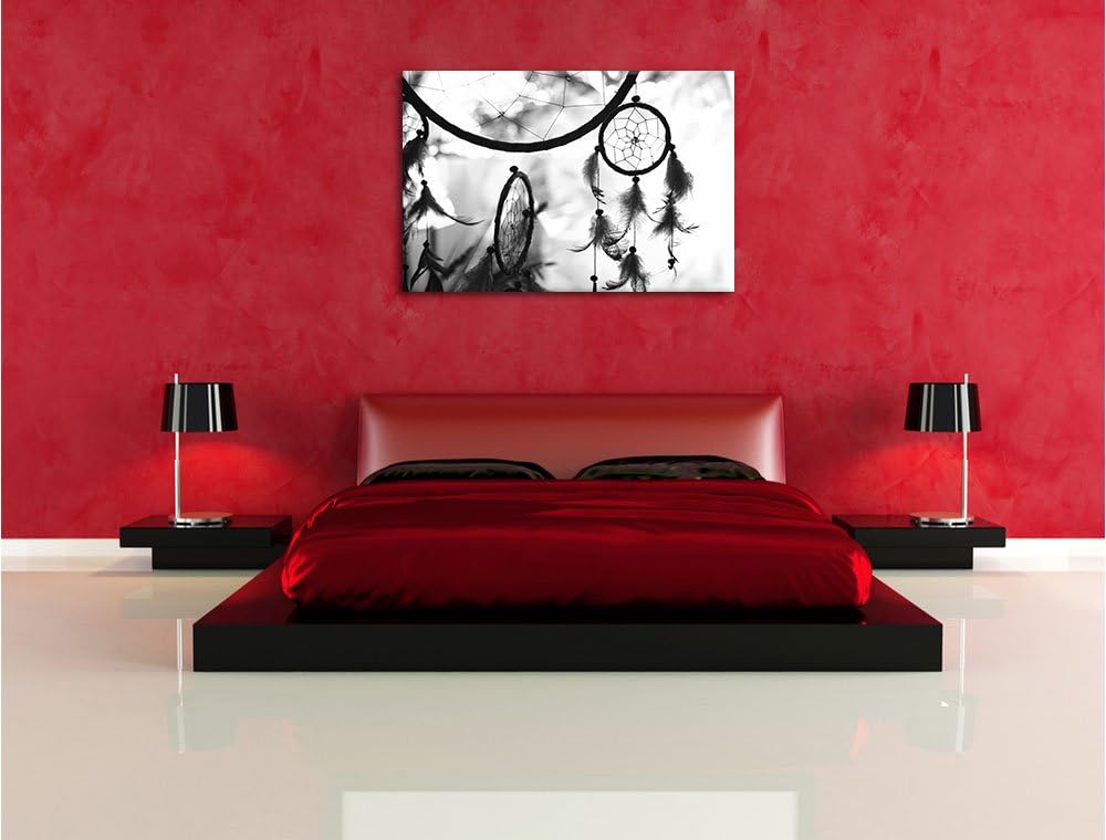 Pixxprint Traumfänger B&W als Leinwandbild/Grösse: 100x70 / Wandbild/Kunstdruck/fertig bespannt, 100