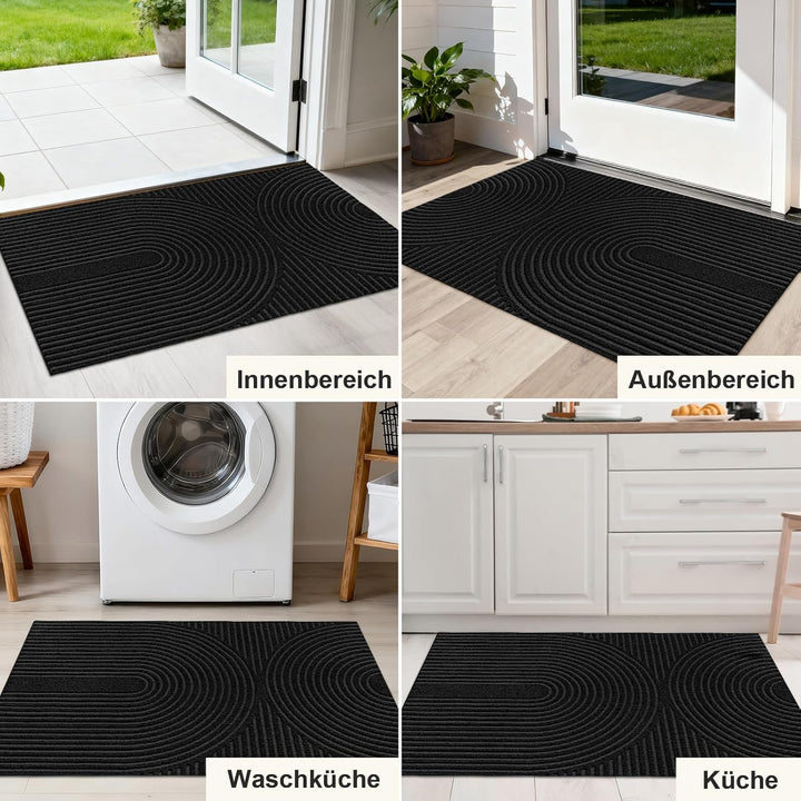 Fussmatte Innen Aussen 60x90cm, rutschfeste Schmutzfangmatte mit Saugkraft, Fussmatte Waschbar Langl