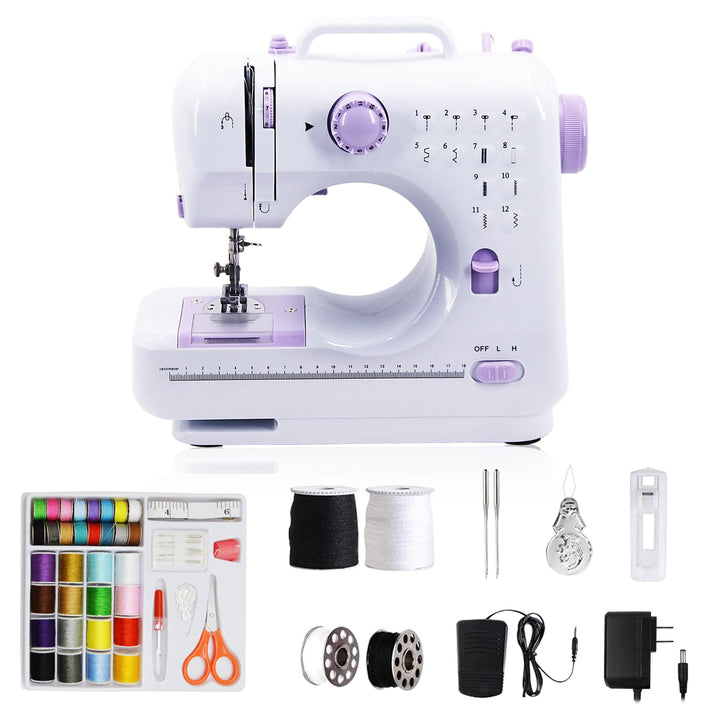 Nähmaschine für Anfänger, 12 Stichprogrammen Kinder Handnähmaschine, Kleine Sewing Machine Tragbare