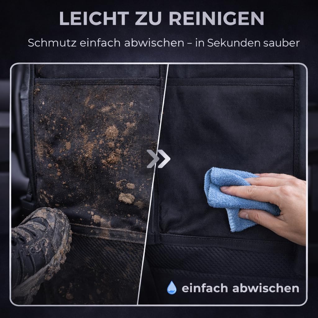 HerzensKind Rückenlehnenschutz und Organizer. Auto Organizer mit extra grossem 13" Tabletfach und 9