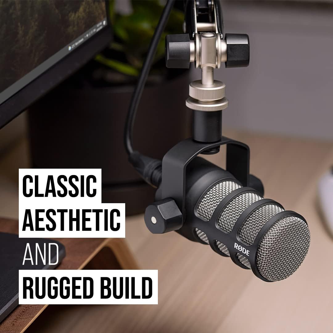 RØDE PodMic Dynamisches Mikrofon mit Rundfunkqualität mit integrierter Schwenkhalterung für Podcasti