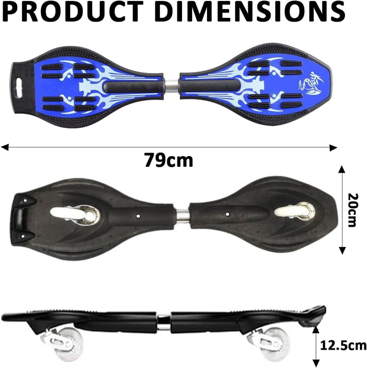 ERNAN Waveboard- Compact Lightweight Caster Board Kids/Teens. Waveboard Kinder Street Surfen Caster