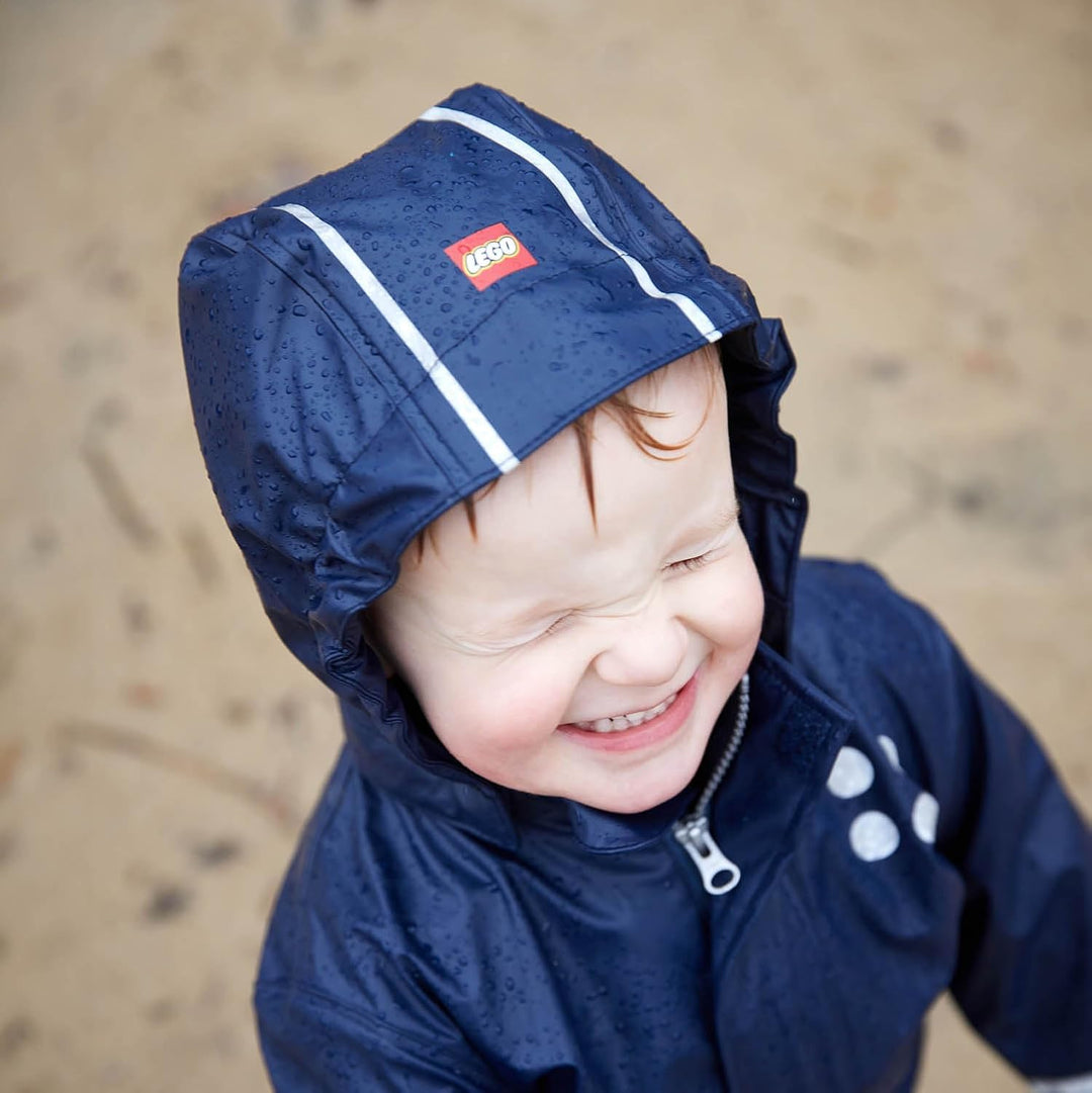 LEGO Wear Baby-Jungen Justice 101-RAIN Jacket Regenjacke Blau (Dark Navy 589) 3 Jahre, Blau (Dark Na