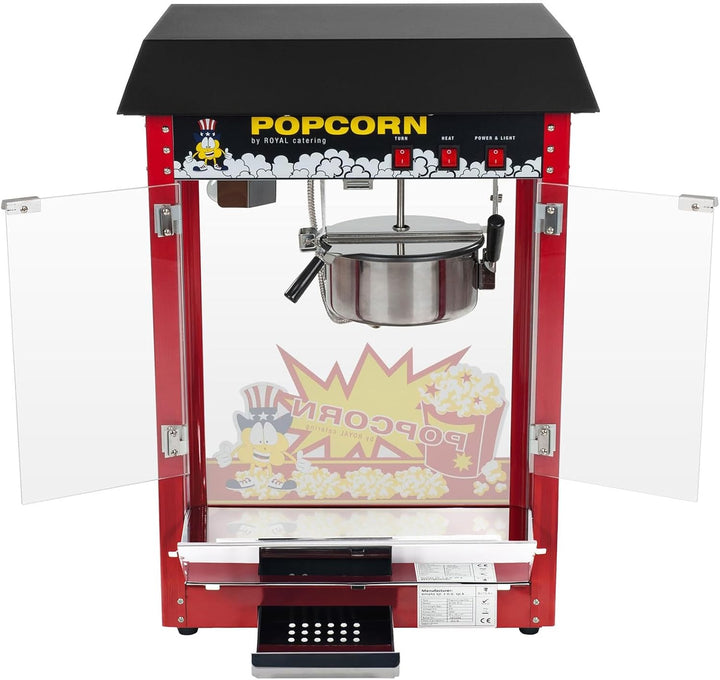 Royal Catering Popcornmaschine Popcornmaker RCPS-16E (1.600 W, Arbeitsleistung 5 kg/h 16 L/h, Topfdu