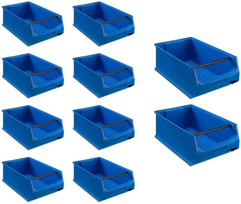 Blaue Sichtlagerbox 5.1 mit Griffstange | HxBxT 20x30x50cm | 21,8 Liter | Sichtlagerbehälter, Sichtl