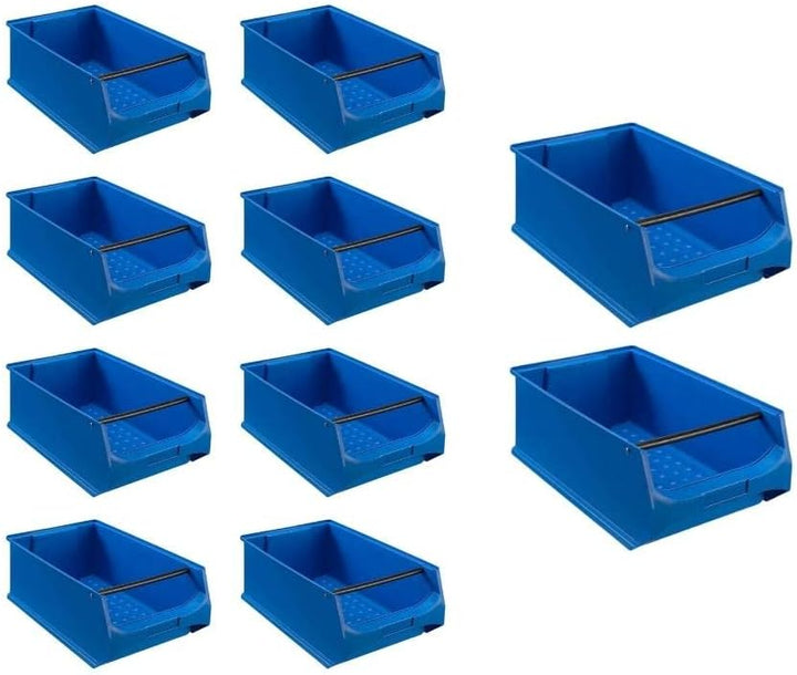 Blaue Sichtlagerbox 5.1 mit Griffstange | HxBxT 20x30x50cm | 21,8 Liter | Sichtlagerbehälter, Sichtl