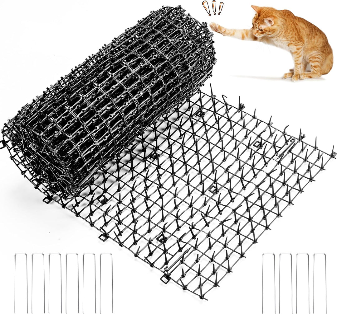 Kyrieval Dornengitter Tier-Barriere Garte Katzenabwehr Scat Spike Matte, Anti-Katzen-Netzwerk Graben