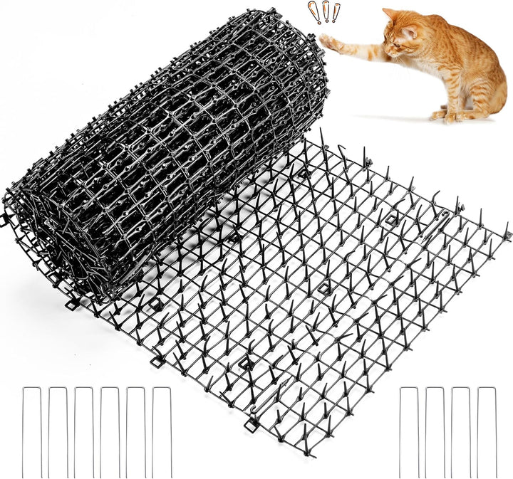 Kyrieval Dornengitter Tier-Barriere Garte Katzenabwehr Scat Spike Matte, Anti-Katzen-Netzwerk Graben