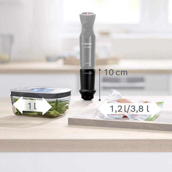Bosch Vakuum-Frischhalteset MSZV6FS1, Vakuumpumpe, 1,0l Tritan Vakuum-Frischhaltedose, 3 Vakuum-Fris