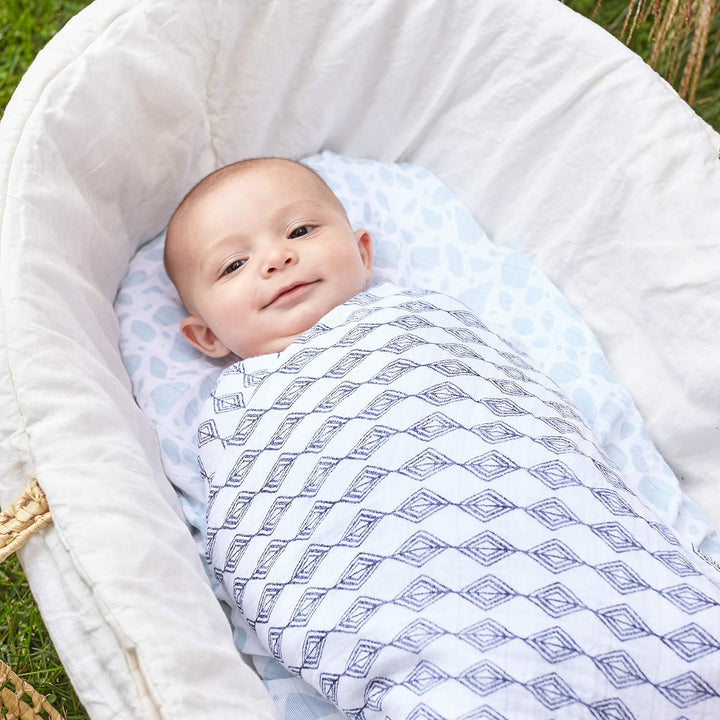 aden + anais Wildlife Swaddle Decke - Pack von 4 | Grosser 100% atmungsaktives Musselin -Baumwoll -S