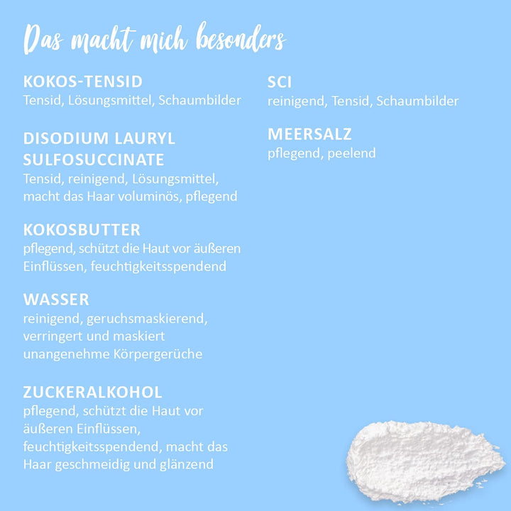 puremetics 3in1 Dusch-Fluff “Vibrant Seasalt“ (250g) | Duschgel, Peeling und Lotion in Einem | 100%