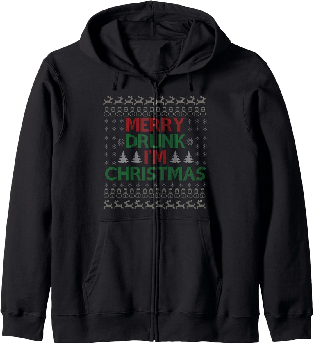 Merry Drunk I'm Christmas - Weihnachtspyjama Geschenk Kapuzenjacke