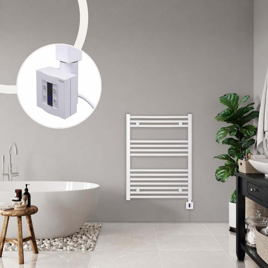 anapont elektrischer Badheizkörper 775x500 - weiss gebogen - Timer-Funktion - Handtuchheizkörper - B