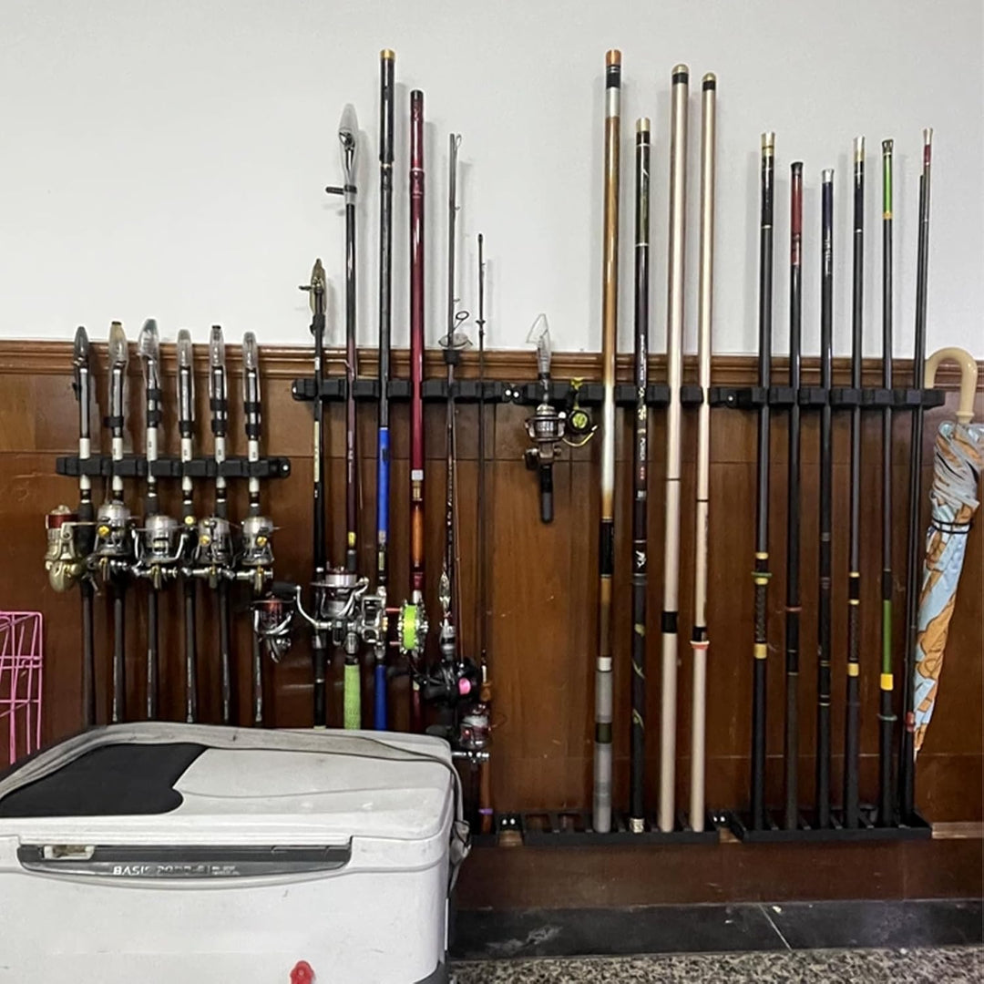 2 Paar Rutenhalter Wand Vertikale, Wandhalterung Angelrutenständer, Wandmontage Rutenständer Vertika