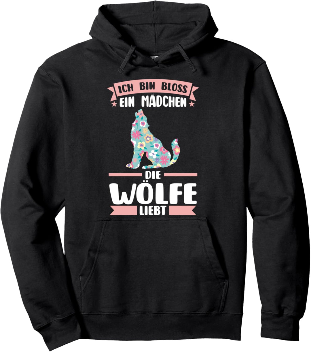 Wolf Mädchen Tier Pullover Hoodie