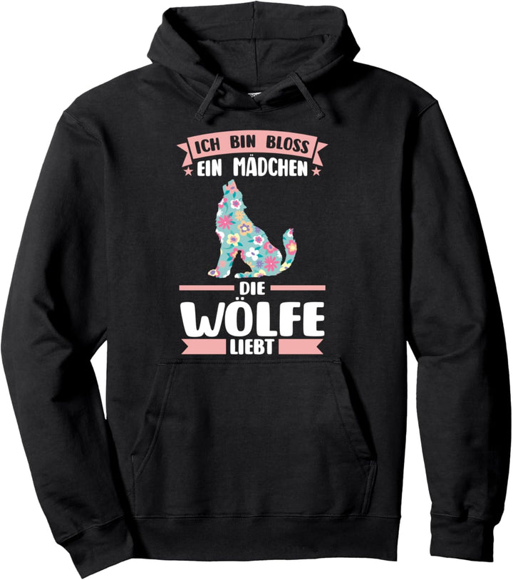 Wolf Mädchen Tier Pullover Hoodie