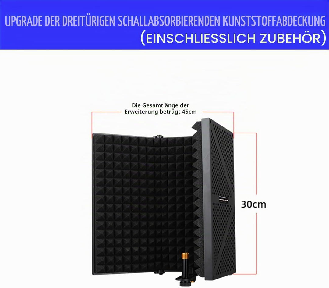 Micfuns Mikrofon Windschutzscheibe Isolation Schallschutz,mikrofon-absorber mit absorbierender Schau