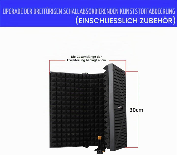 Micfuns Mikrofon Windschutzscheibe Isolation Schallschutz,mikrofon-absorber mit absorbierender Schau