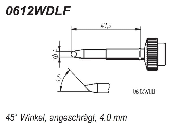 ERSA ERSADUR 0612WDLF Dauerlötspitze gerade angeschrägt 4,0 mm 4 mm angeschrägt, 4 mm angeschrägt