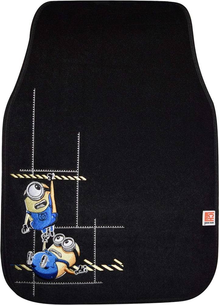 Minions Auto Fussmatten Set bestickt 4-teilig, Auto Teppich universal, Automatte rutschfest, Stoffma