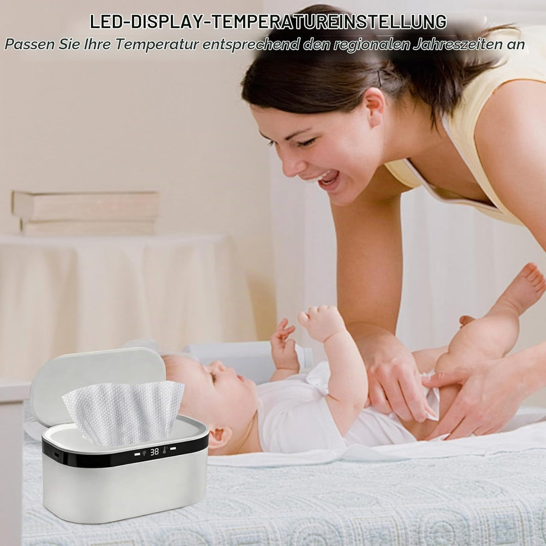 Feuchttuch Wärmer, 3 Heizstufen &amp; Konstanttemperatur 10W USB Wipes Warmer mit LED-Nachtlicht Schnell