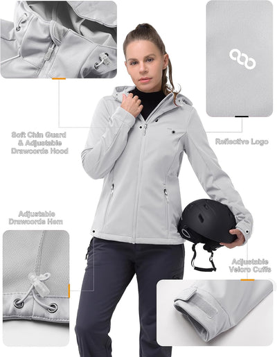 33,000ft Damen Softshelljacke Wasserdichte Winddichte Funktionsjacke Atmungsaktive Laufjacke Leichte