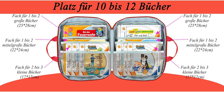 Tasche für Tiptoi Starterset, mit Tragbares Hai Hülle für Tiptoi Stift, Taschen für 10 bis zu 12 Büc