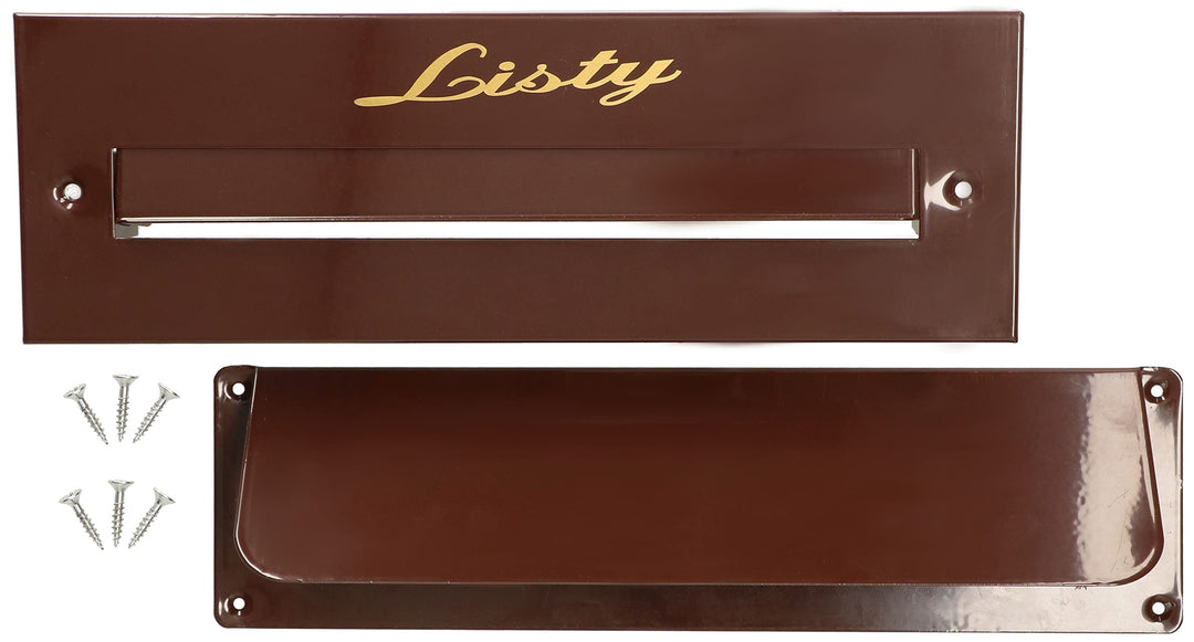 KOTARBAU® Briefeinwurf-Klappe für Haustüren 275 x 90 mm Aussen-Einwurfblende Zeitungsklappe Braun, B