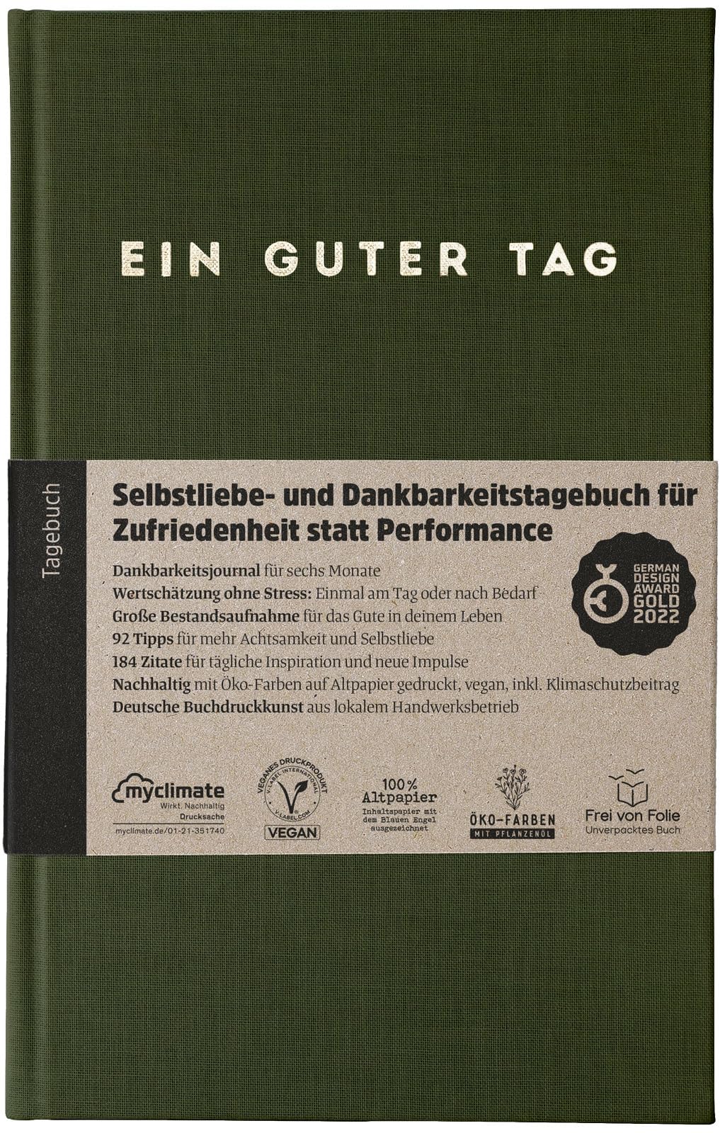 Ein guter Tag, Selbstliebe- und Dankbarkeitstagebuch. Nur 5-6 Minuten am Tag. Für Dankbarkeit, Achts