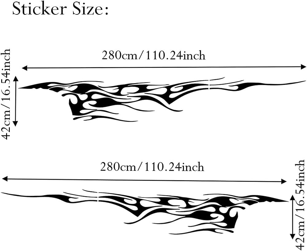 Riloer 2pcs modifizierte Flamme Element Totem dekorativer Aufkleber Autokörper Dekoration allgemeine