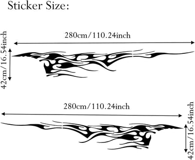 Riloer 2pcs modifizierte Flamme Element Totem dekorativer Aufkleber Autokörper Dekoration allgemeine