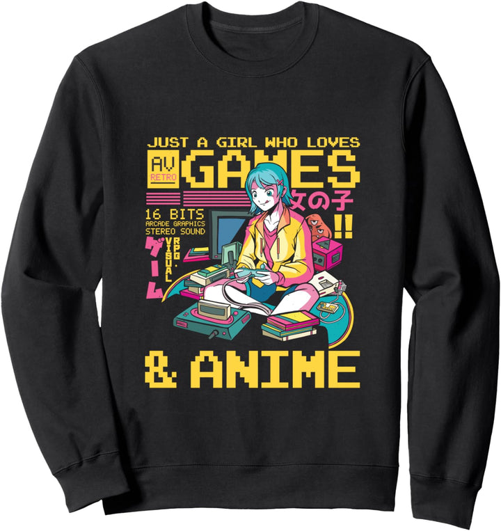 Nur ein Mädchen, das Spiele und Anime Otaku Gamer liebt Sweatshirt