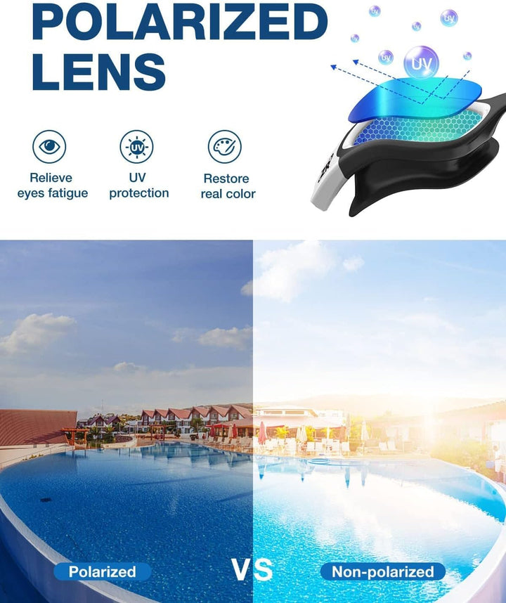 ZIONOR G1 - Polarisierte Schwimmbrille für Unisex und Erwachsene und Damen, beschlagfrei, 100% UV-Sc