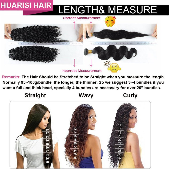 Huarisi Loose Wave Hair Bundles Menschliches Haar 4 Bündel Brasilianisches Lose Welle Haare Tressen
