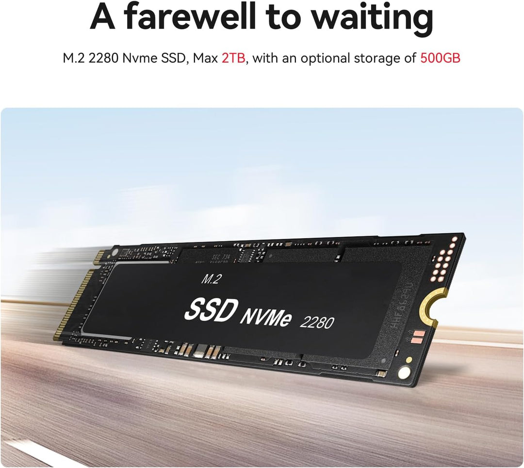 TRIGKEY AMD Ryzen 5 5560 Mini-PC (6C/12T, bis zu 4,0 GHz), 16 GB DDR4 500 GB NVMe SSD, S5 Mini-Compu